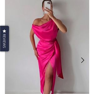 NWT Hot Pink Drop Shoulder Midi Runaway the Label